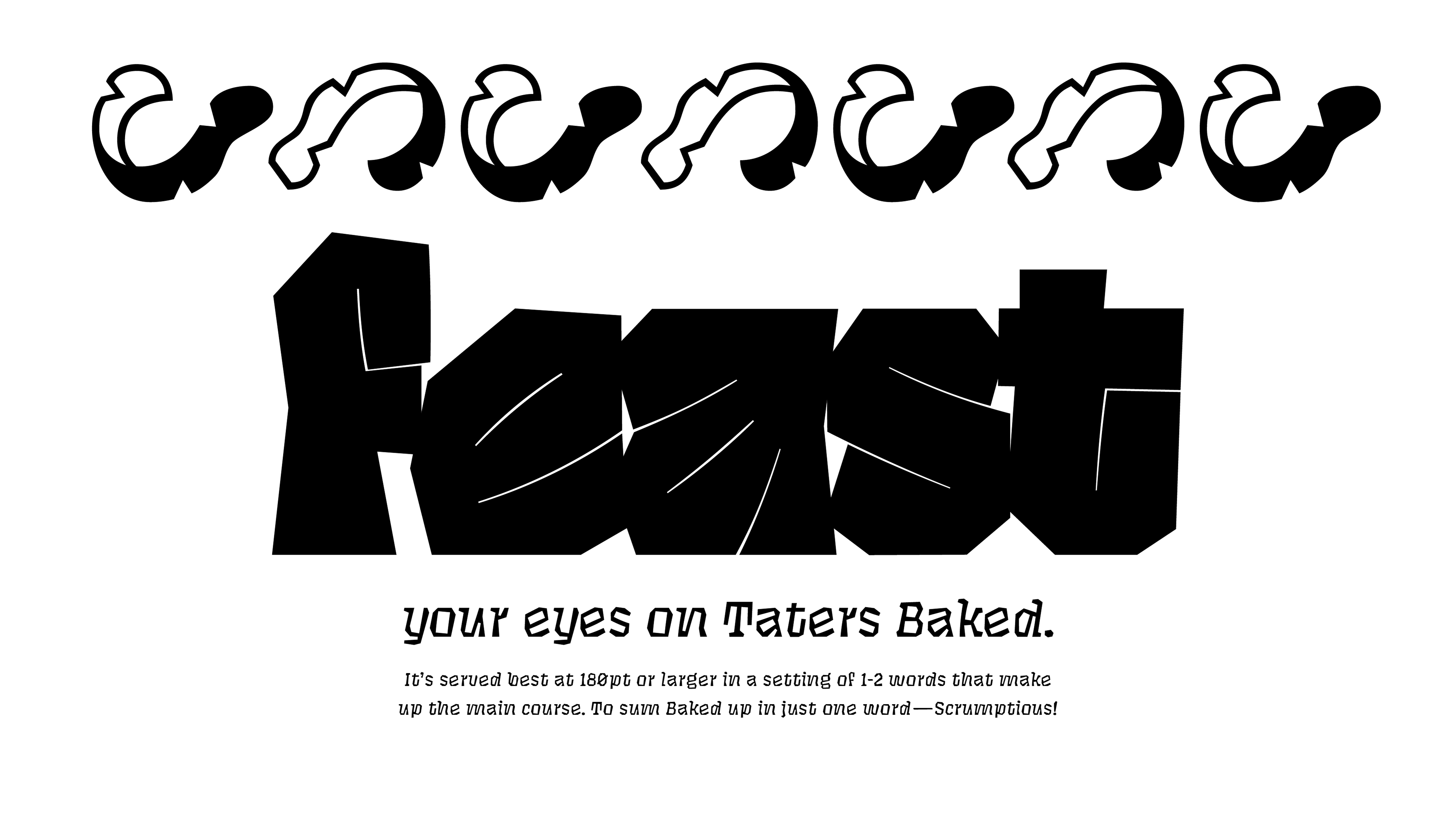Пример шрифта Taters #6